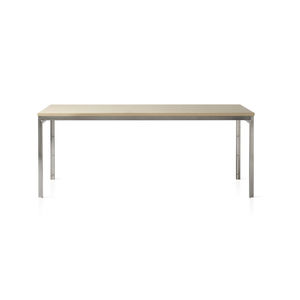 mesa moderna / de fresno / de acero inoxidable cepillado / rectangular