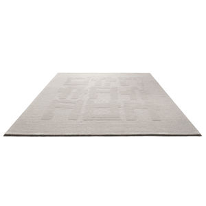 alfombra moderna / de color liso / con motivos geométricos / de lana de Nueva Zelanda