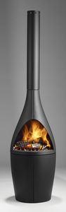chimenea de leña / moderna / abierta / de libre instalación
