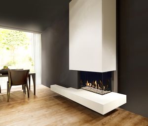 chimenea de gas / moderna / hogar cerrado / empotrable