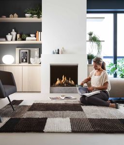 chimenea de gas / moderna / hogar cerrado / empotrable
