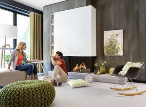 chimenea de gas / moderna / hogar cerrado / empotrable