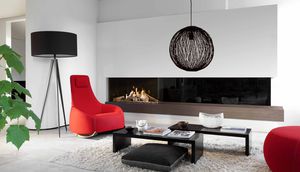 chimenea de gas / moderna / hogar cerrado / empotrable