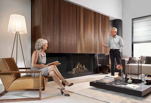 chimenea de gas / moderna / hogar cerrado / empotrable