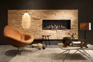 chimenea de gas / moderna / hogar cerrado / empotrable