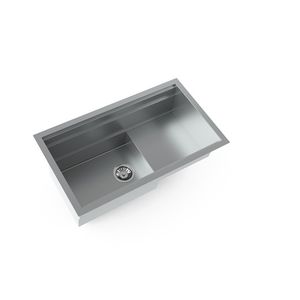 fregadero de 1 cubeta / de acero inoxidable / con escurridor