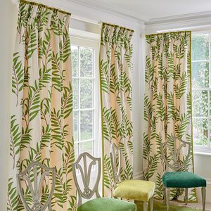 tela para cortinas / de flores / de algodón / de lino
