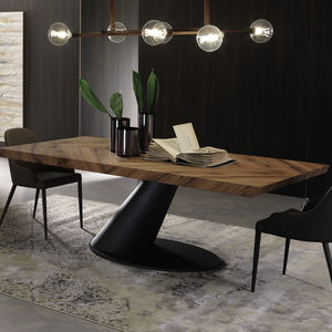 mesa de comedor moderna / de madera / de metal / rectangular