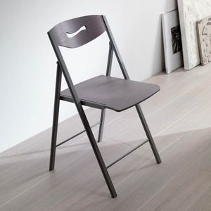 silla moderna / plegable / de madera / de metal