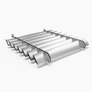 celosía con lamas de aluminio / para fachada / horizontal / rígida