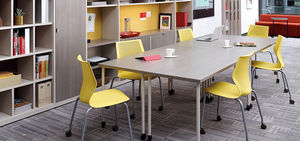 mesa de reuniones moderna / de contrachapado / de acero / rectangular