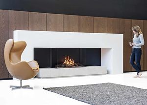 chimenea de gas / moderna / hogar cerrado / de 3 caras