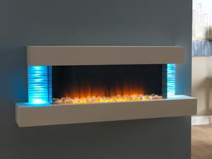 chimenea eléctrica / moderna / hogar cerrado / de pared