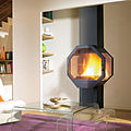 chimenea de 3 lados / de leña / hogar cerrado / contemporáneos - OCTUOR
