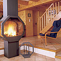 chimenea a centrales / de leña / hogar cerrado / contemporáneos - OCTUOR