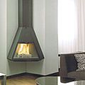 chimenea de esquina / de leña / hogar cerrado / contemporáneos - ARION