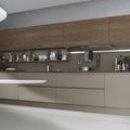 cocina moderna / de cristal / en chapado de madera - SYSTEM COLLECTION
