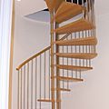 escalera de caracol / peldaño de madera / estructura de acero - MALDIVE 1