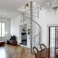 escalera de caracol / peldaño de vidrio / estructura de acero inoxidable - EXCELLENCE : ICE BLUE JAZZ