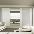 puerta deslizable / de aluminio / de doble hoja / de cristal - LIGHT