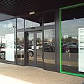 puerta deslizable / de cristal / de doble hoja / decorados - FLORES