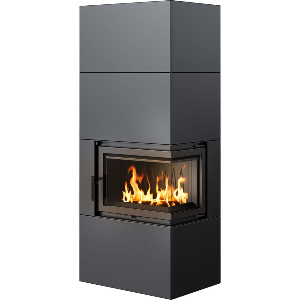 Chimenea insertable de leña - SIMPLE/BOX/P/S/BLACK - KRATKI.PL MAREK