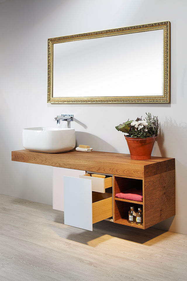 Mueble de lavabo suspendido - NEXT - LE BON spol.s.r.o. - de madera