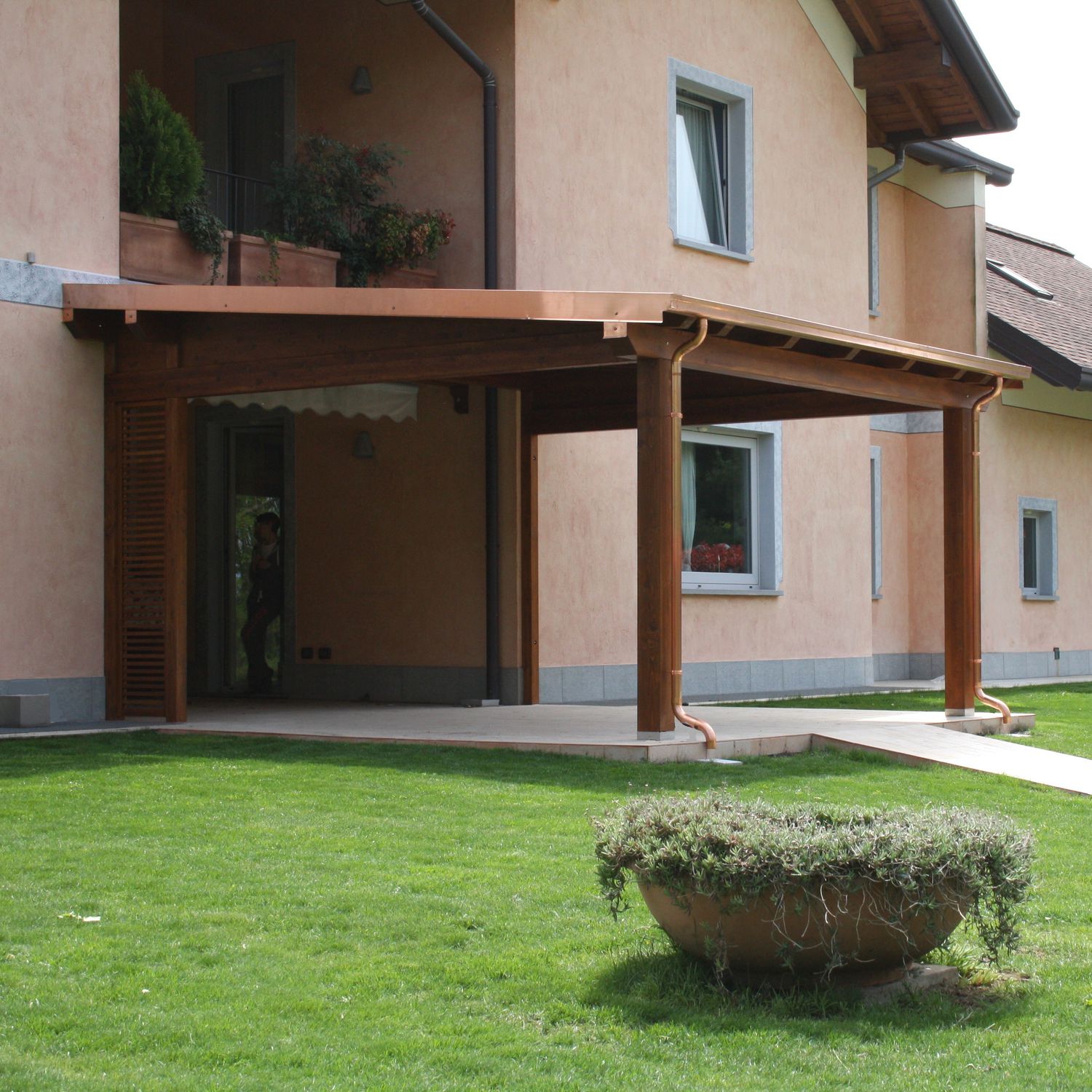 Pérgola adosada - PORTICO - Proverbio Outdoor Design - de madera