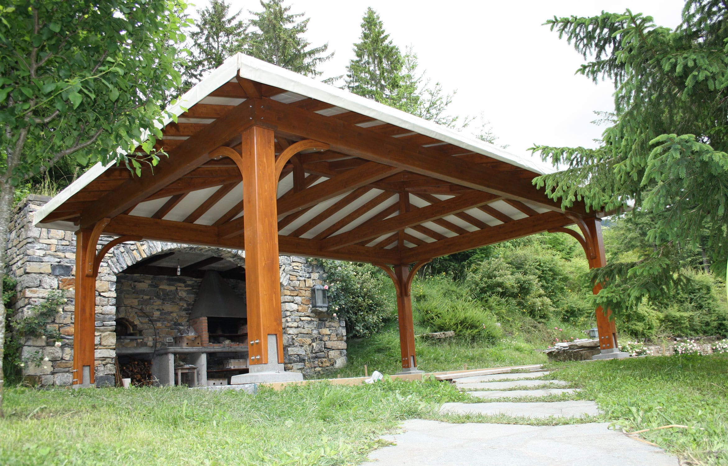 Cenador de madera - CLASSIC - Proverbio Outdoor Design - de techo de lona