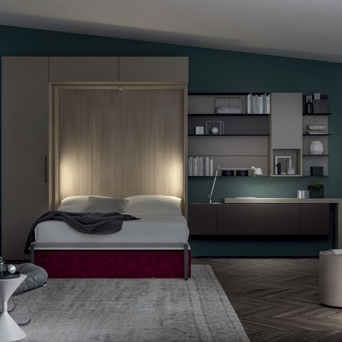 Cama abatible - ALCOVA - TUMIDEI - de matrimonio / contemporánea / con