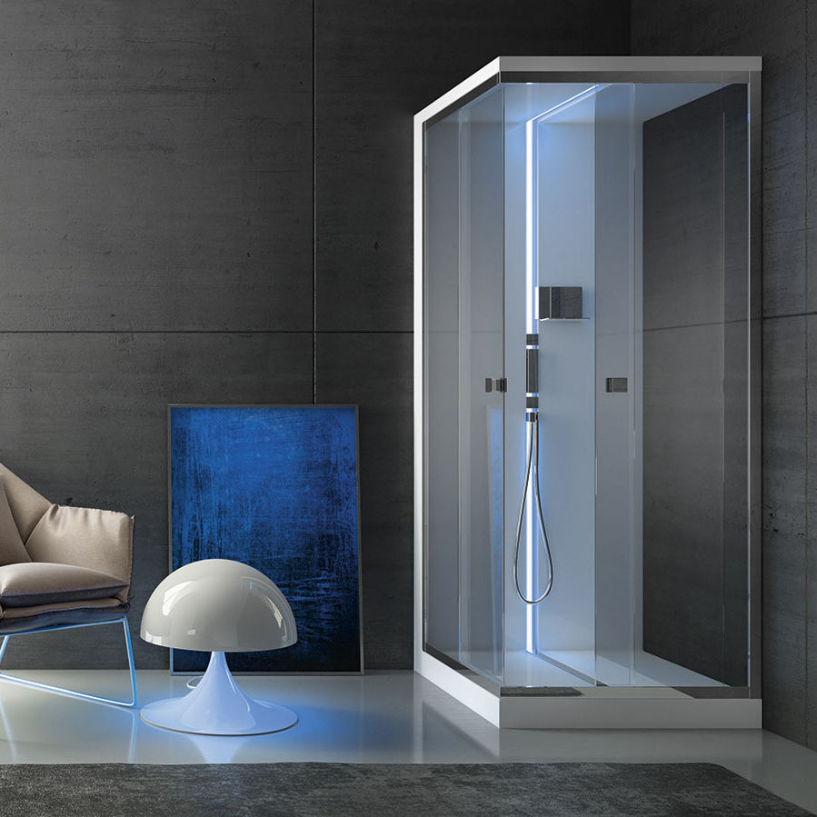 Cabina de ducha multiusos - SCURETTO 990 - GRUPPO TREESSE - de vidrio