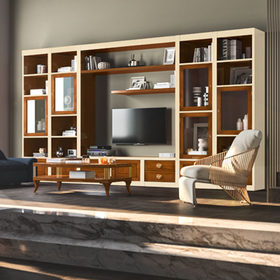 Mueble TV clásico - LE MIMOSE - LE FABLIER - de madera lacada / modular