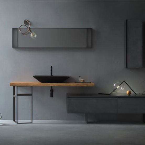 Encimera de lavabo de madera maciza - EDEN: 03 - Cerasa - de metal