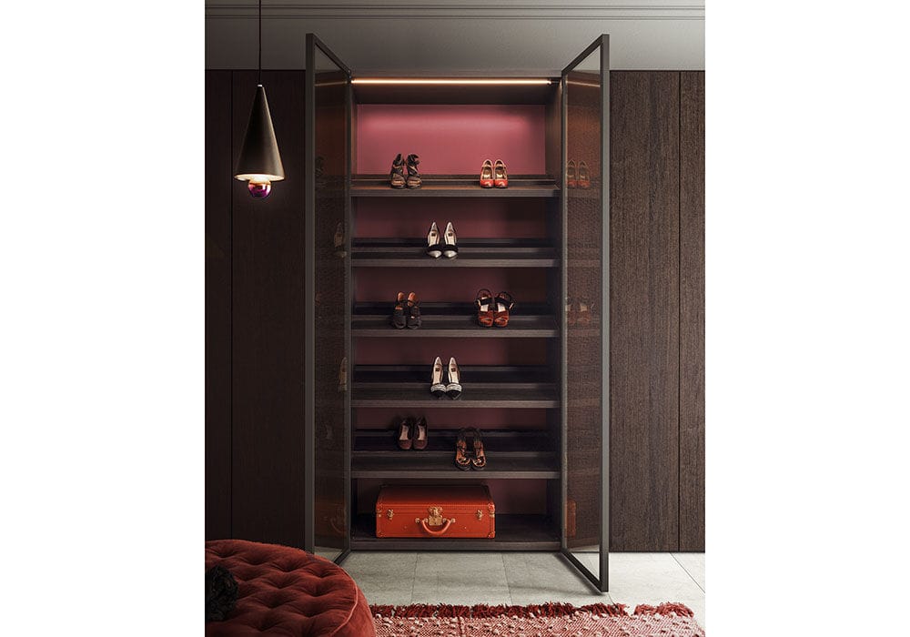 Armario de esquina - MILANO - PIANCA - contemporáneo / de vidrio / de metal