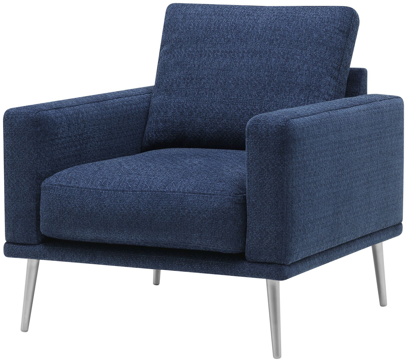 Sillón contemporáneo / de tejido / de cuero / de acero CARLTON