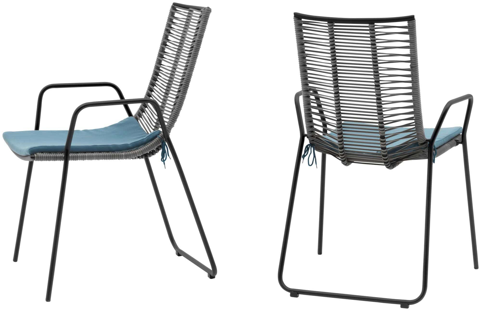 Silla contemporánea - ELBA - BoConcept - apilable / de mimbre / de acero