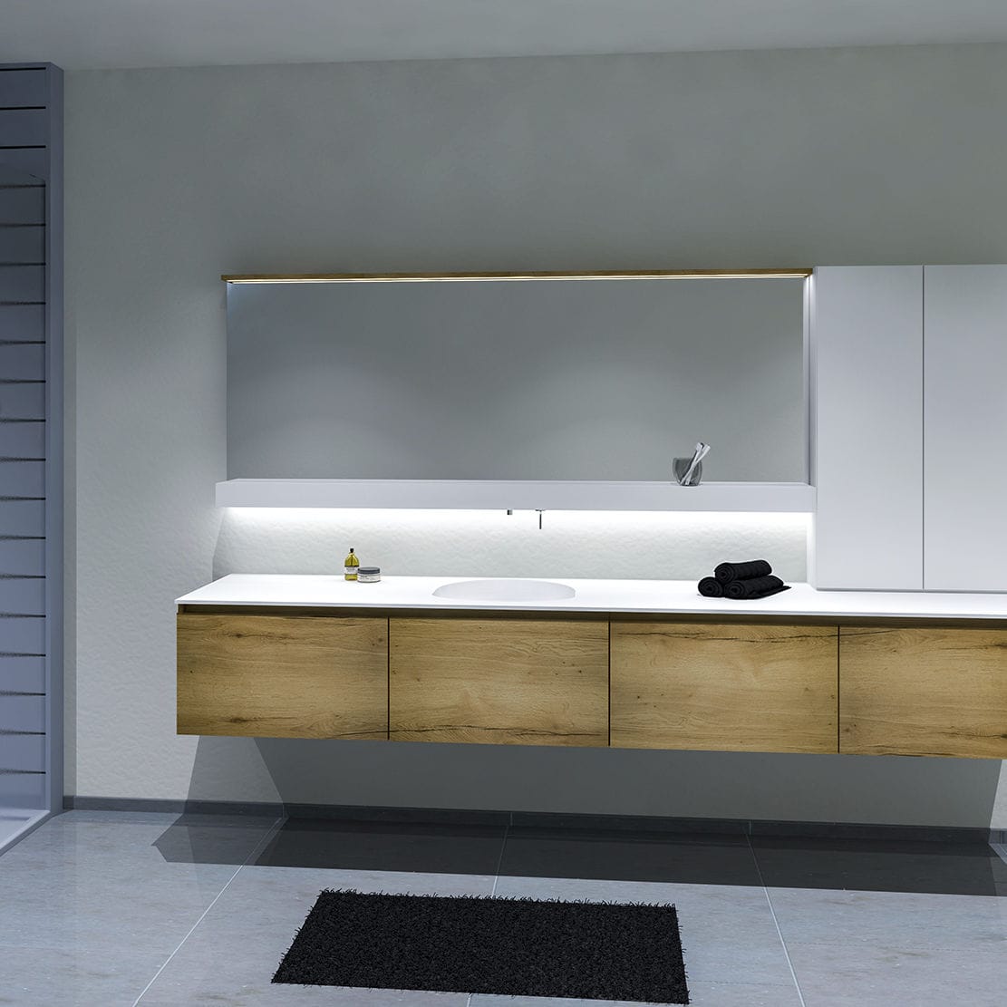 Mueble de baño contemporáneo - WATER - ALKE - de madera / de pared