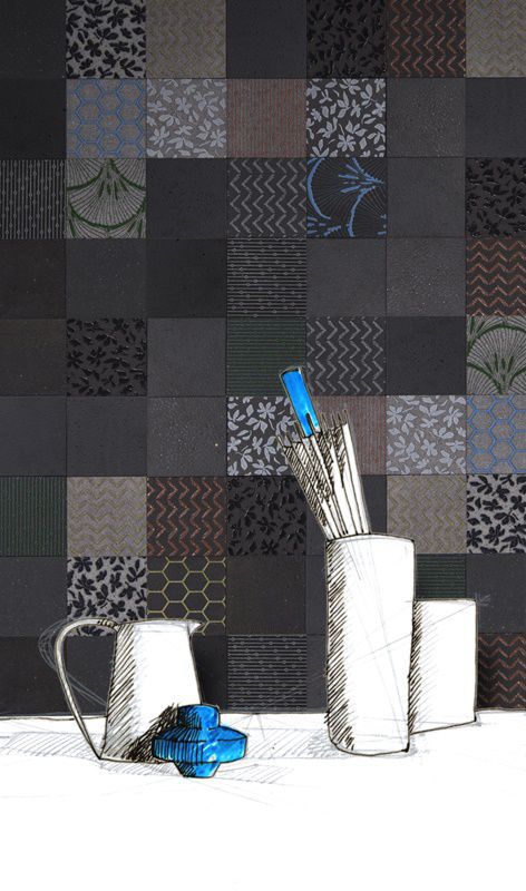 Baldosa de interior - ITESSUTI - Nero Sicilia - de pared / de suelo