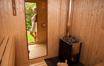 Estufa de leña - Storvatt - contemporánea / de metal / para sauna