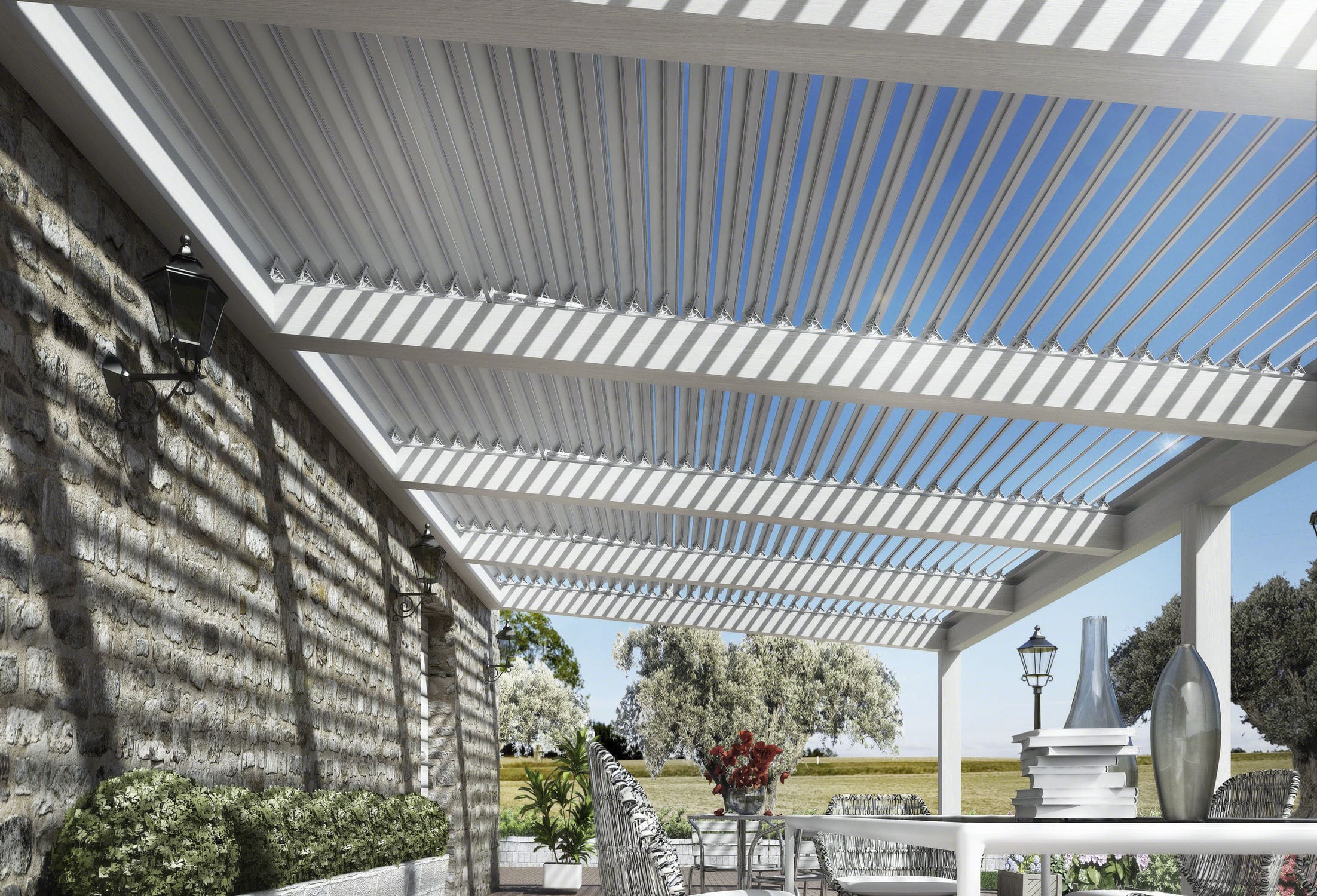 Pérgola suspendida - ECLISSI - DIRELLO S.R.L - de aluminio / con