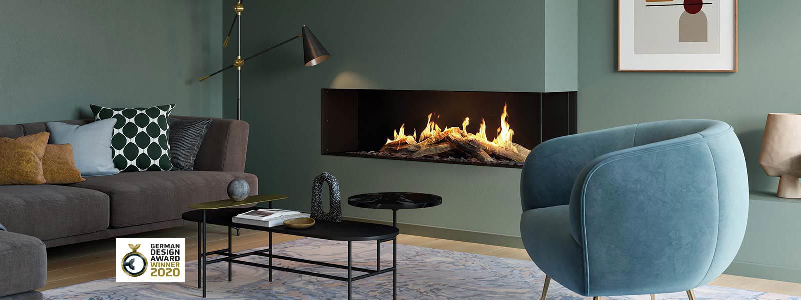 Chimenea de gas - VISIO ECK - Attika Feuer AG - contemporánea / hogar