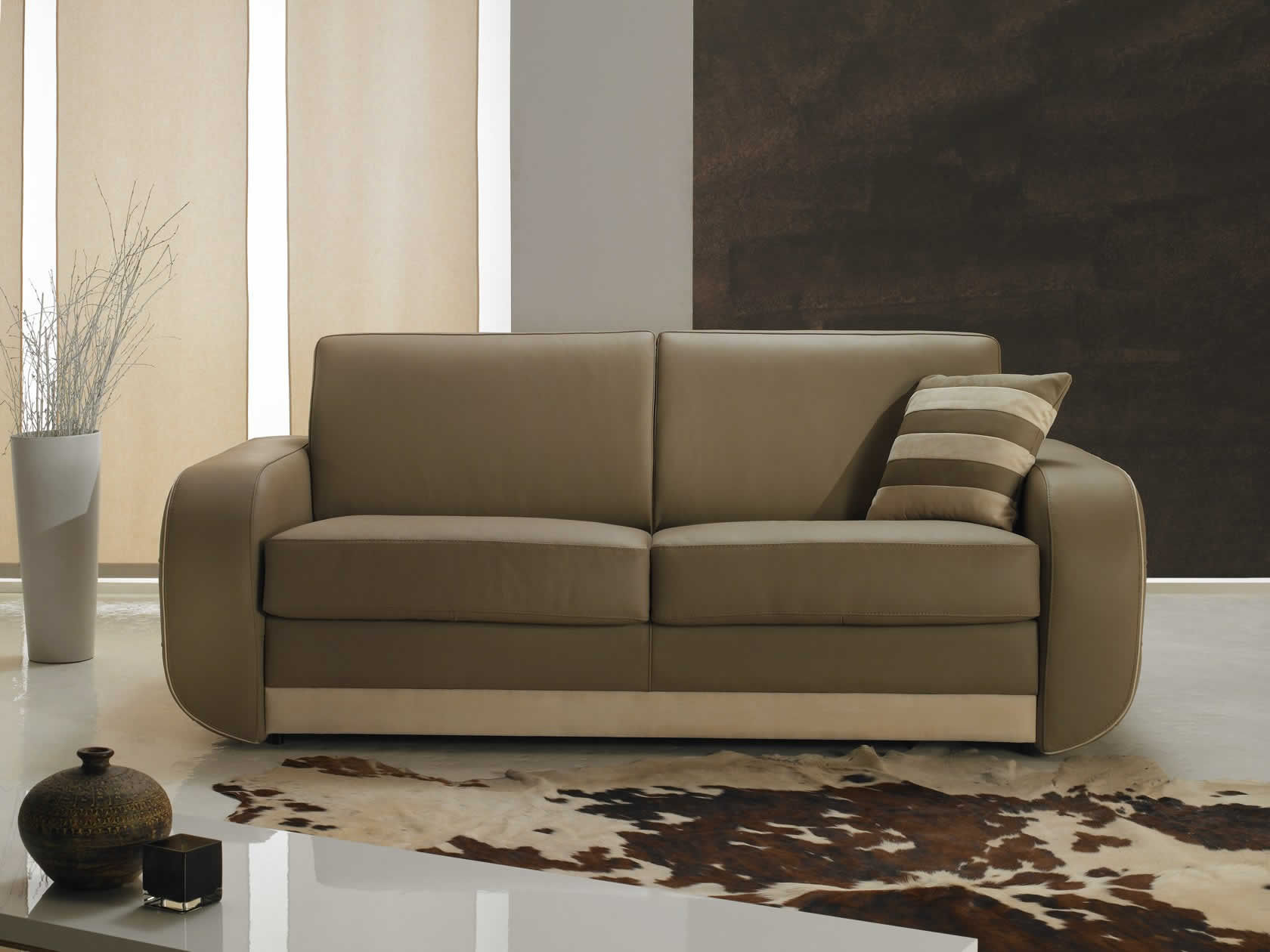 Sofá cama ISLAND Very Sofa contemporáneo / marrón / de tejido