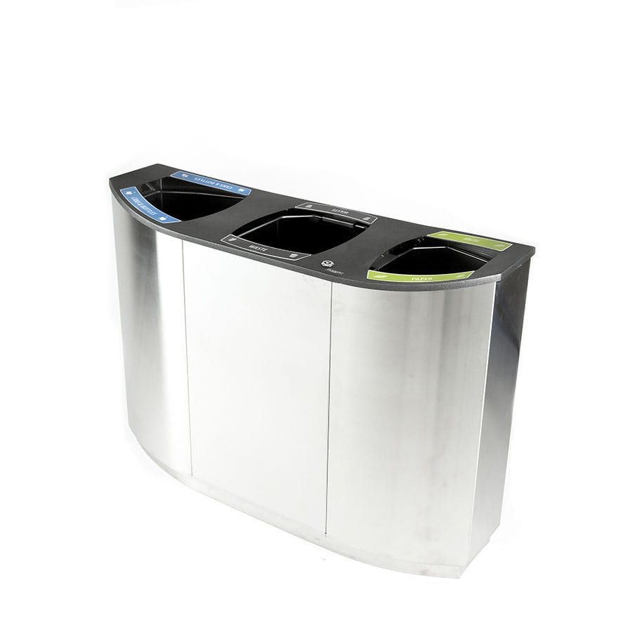 Cubo de basura público - WAVE TRIPLE - FINBIN Products/ Lehtovuori Oy