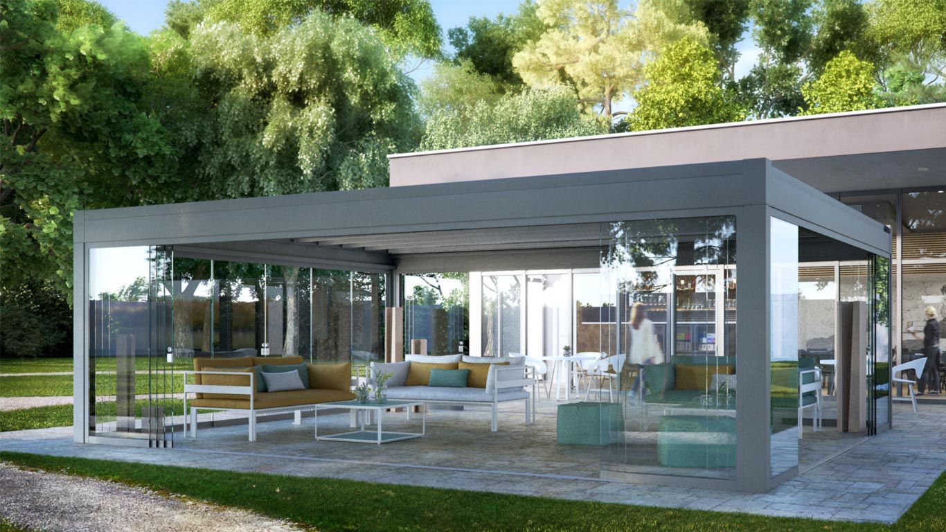 Pérgola autoportante - BINOMIO - GreenDesign - adosada / de aluminio