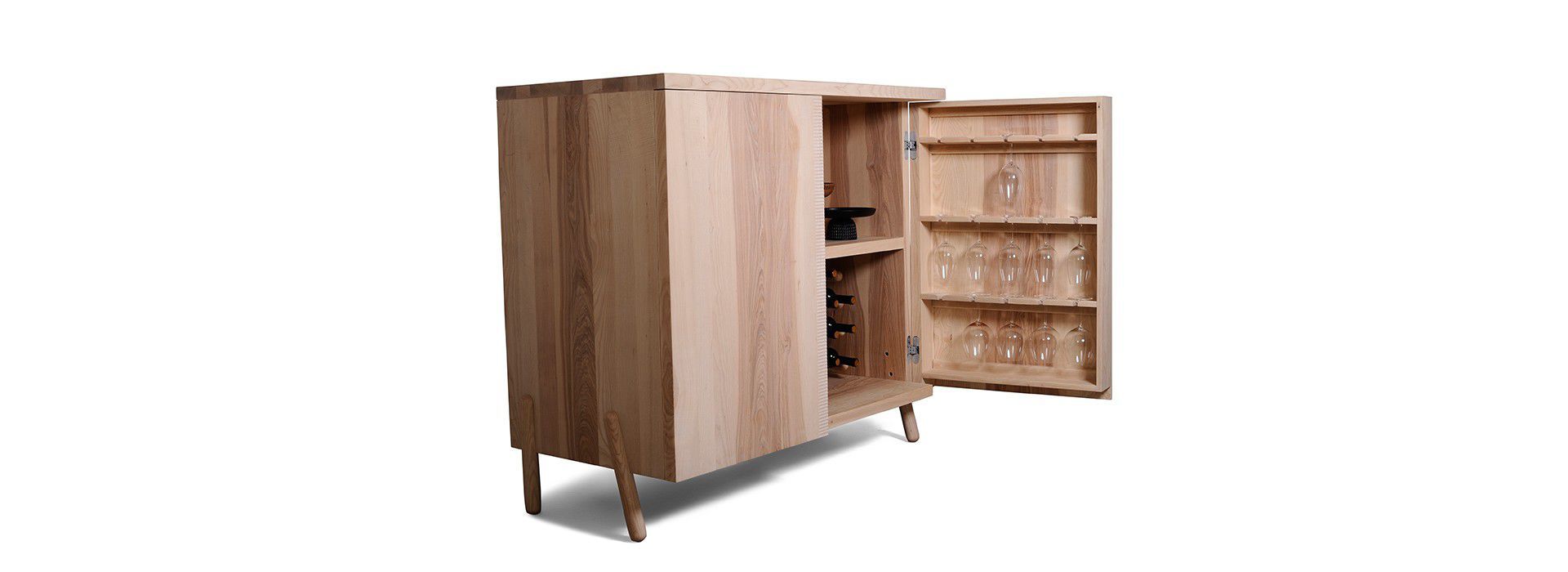 Mueble bar contemporáneo - VINKO - Zanat - de nogal / de roble / de fresno