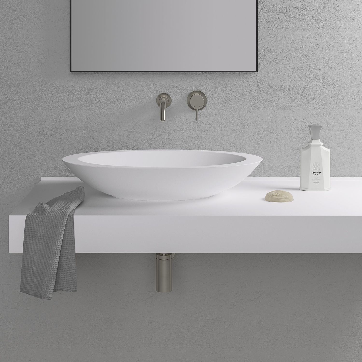 Lavabo sobre encimera - SPOON - Lusso Stone - ovalado / de resina