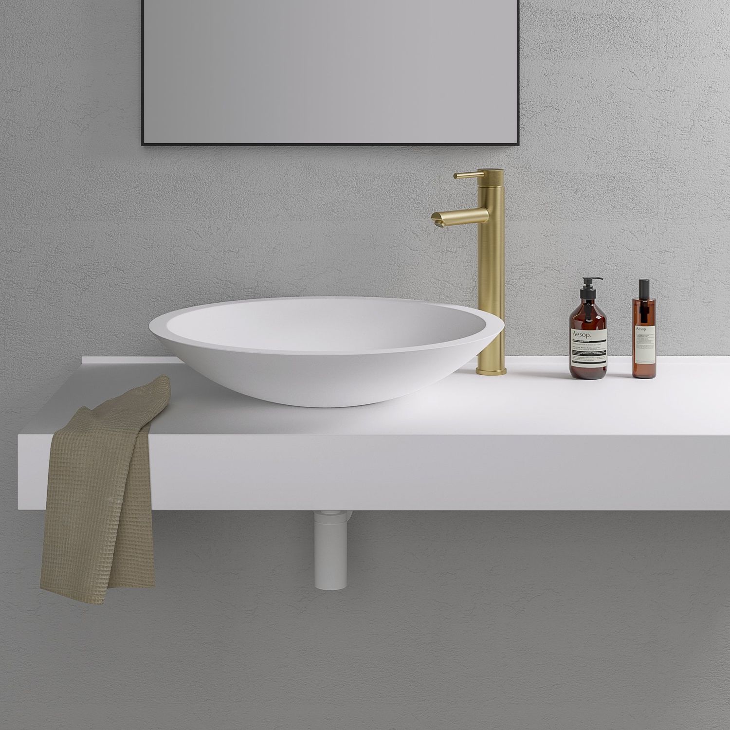 Lavabo sobre encimera - NOTION - Lusso Stone - circular / de resina