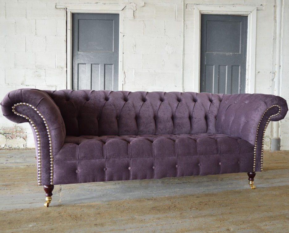 Sofá Chesterfield NAPLES II Abode Sofas violeta / de terciopelo