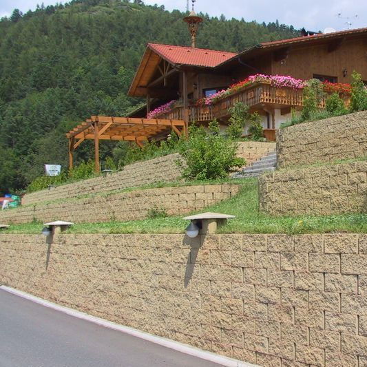 Bloque de hormigón macizo - GEOSTONE MINIFLAT - KB BLOK - para muro de