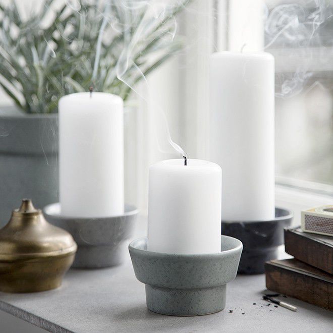 Portavelas de cerámica esmaltada OMBRIA Kahler Design